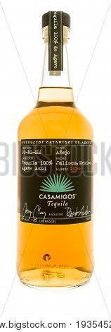 Winneconne WI - 1 July 2017: A Bottle of Casamigos tequila on an isolated background.