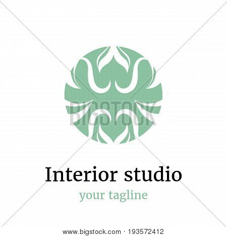 Vector logo template for the interior studio yoga studio massage parlor Ayurveda school.