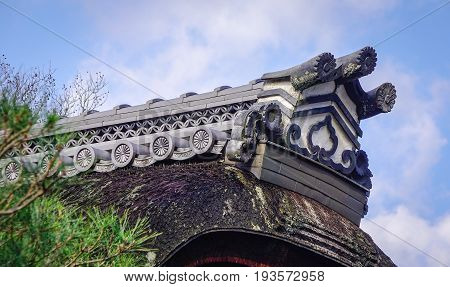 Details Of Shinto Shrine In Kyoto, Japan