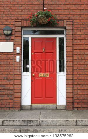 Detail of a Georgian door in Dublin, Ireland
