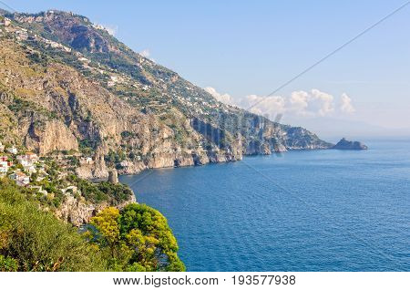 The beautiful bay of Praiano is between Positano and Amalfi - Amalfi Coast Campania Italy
