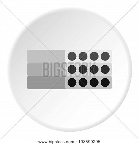 Stack of precast reinforced concrete slabs icon in flat circle isolated vector illustration for web