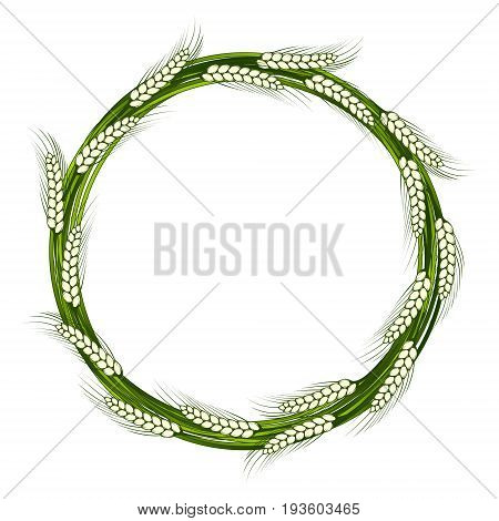 Vector wreath of wheat spikelets which may be part of the logo relamy or ad.