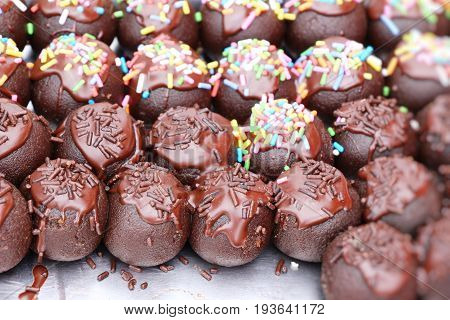 Chocolate with almond at sweet is delicious