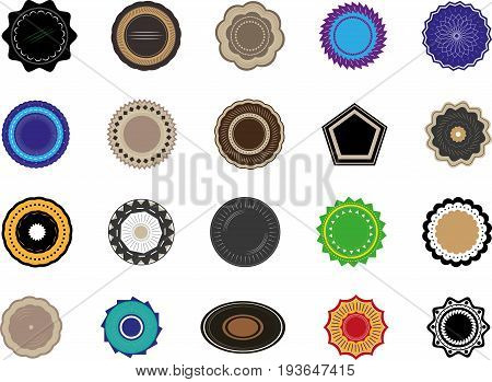 vector set of isolated labal form samples