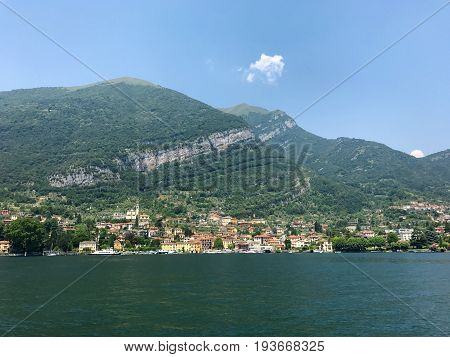 Azzano town Italy Como lake shore landscape