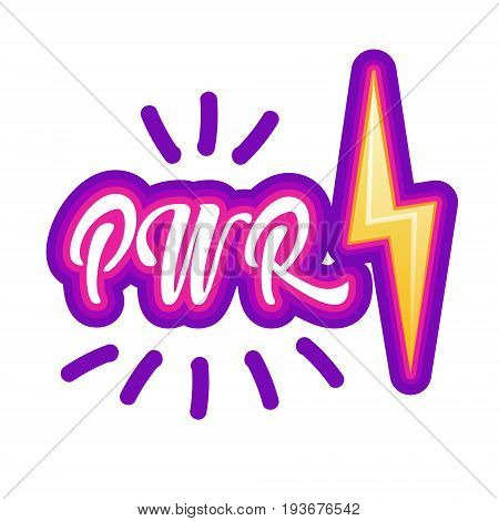 PWR Sticker Social Media Network Message Badges Design Vector Illustration