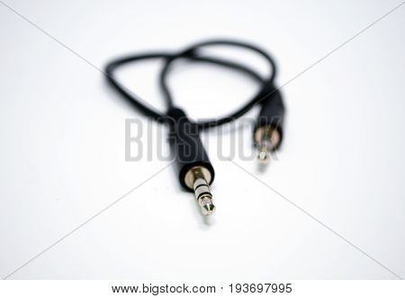 Speaker cable 3.5mm on a white background