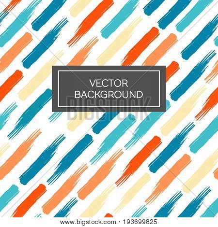 Colorful grunge brush strokes seamless vector pattern background