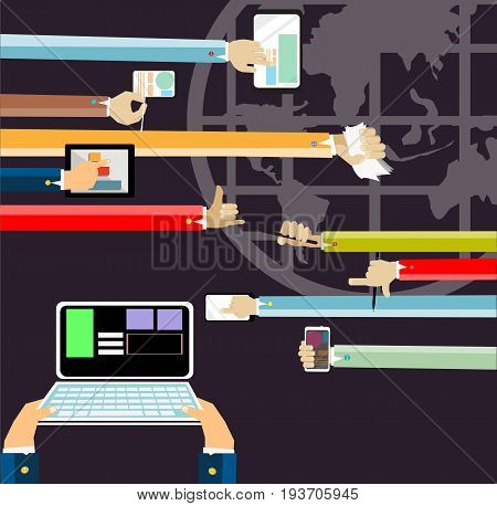 Business Contact world - vector modern design Idea and Concept illustration Business.
