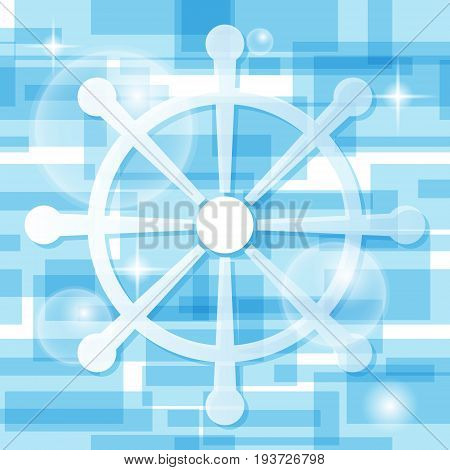 Handweel icon on light-blue background. Vector illustration