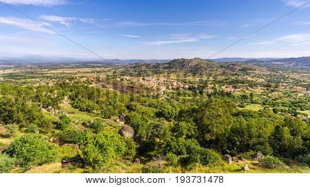 View from Monsanto to countryside with Relva village in Portugal