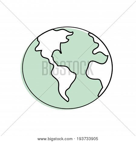 global earth plenet with geography ubication vector illustration