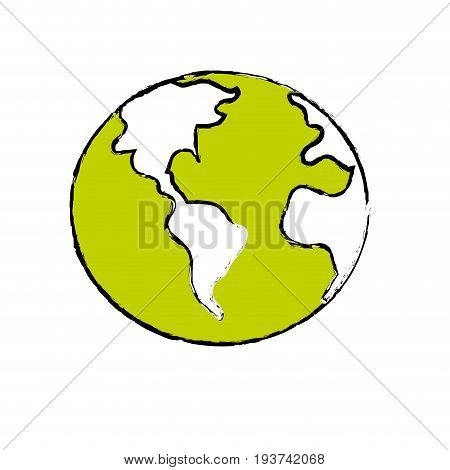 global earth plenet with geography ubication vector illustration