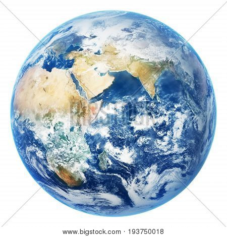 Earth globe isolated on white background. Elements of this image furnished by NASA