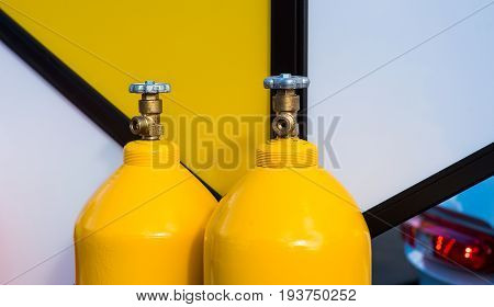 LPG gas bottles yellow god for industry desgn