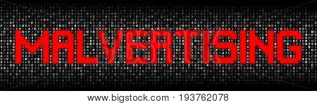Malvertising text on hex code illustration