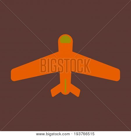 Icon in flat design aircraft business commercial