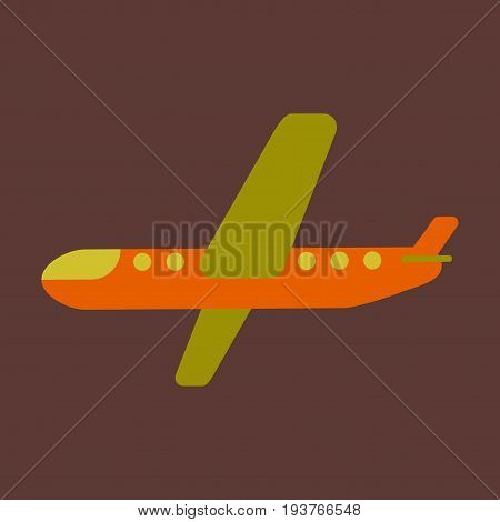 Icon in flat design aircraft business commercial
