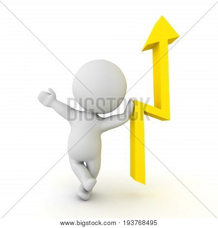 3D Character Leaning On Lightnining Bolt