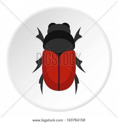 Maybug icon in flat circle isolated vector illustration for web