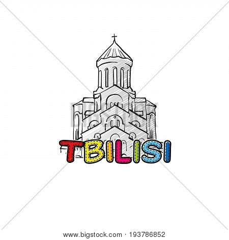 Tbilisi Beautiful Sketched Icon