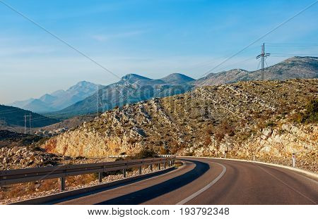 Road between Trebinje city ( Bosnia and Herzegovina) and Herceg Novi city (Montenegro)