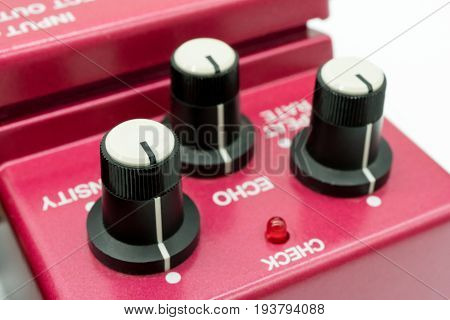 Closeup Of Vintage Guitar Pedal