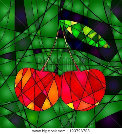 background variation vwth abstract image of colored cherry consisting of lines