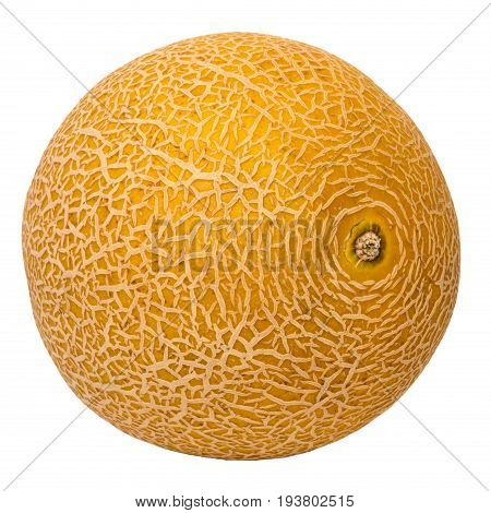 Fresh galia melon isolated on a white background.