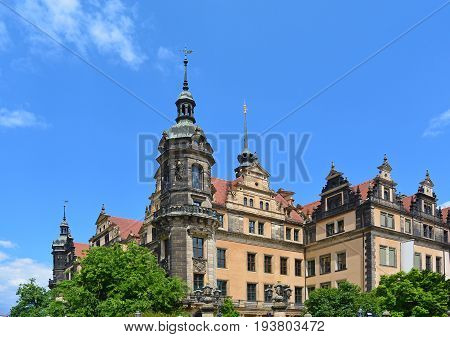 The Dresden castle in the old town, view Green Vault