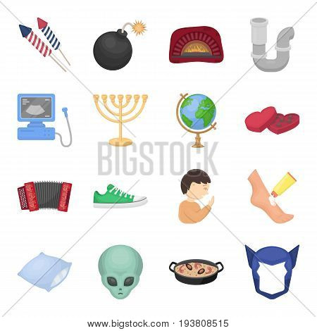 travel, rest, hygiene and other  icon in cartoon style.amlet, mask, superman icons in set collection.