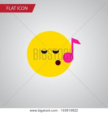 Isolated Sing Flat Icon. Descant Vector Element Can Be Used For Sing, Song, Emoji Design Concept.