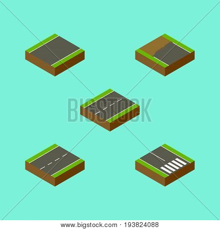 Isometric Way Set Of Cracks, Unilateral, Incomplete And Other Vector Objects. Also Includes Incomplete, Cracks, Earthquake Elements.