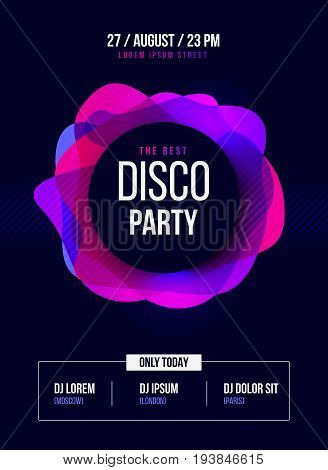 Party Flyer. Club music poster. DJ lineup design. Vector template