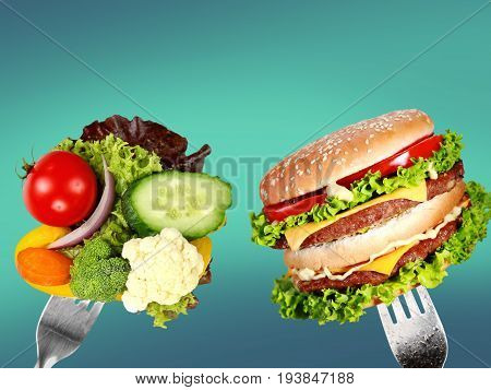 Healthy food fast harmful nobody closeup fresh