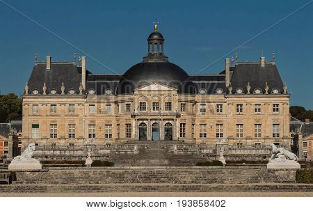 The Vaux-le-Vicomte is a Baroque French castle constructed from 1658 to 1661 for Nicolas Fouquet, the superintendant of Finances of Louis XIV.