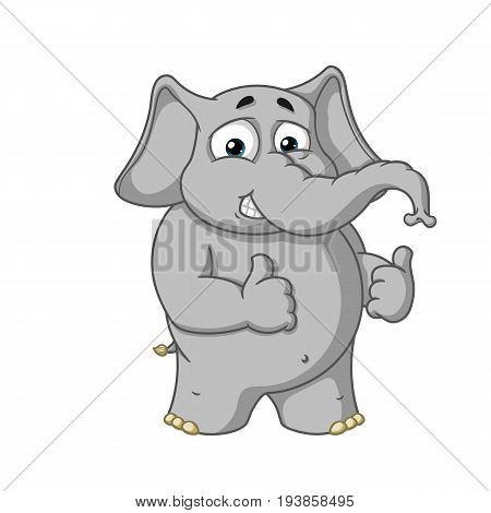 Elephant cute Nick. Big collection vector cartoon characters of elephants on an isolated background. Shows likes. EPS 10.