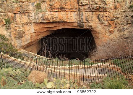 Entrance to the Carlsbad Caverns in Carlsbad Caverns National Park, New Mexico