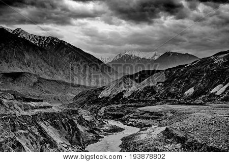 view from karakoram highway and valley, Karakoram, Pakistan