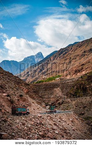 view to karakoram highway and valley, Karakoram, Pakistan