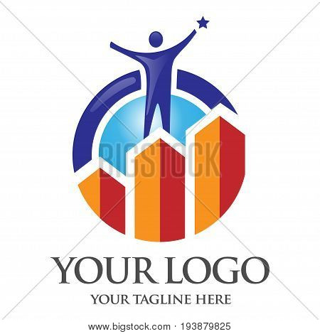 elegant concept of success marketing logo vector