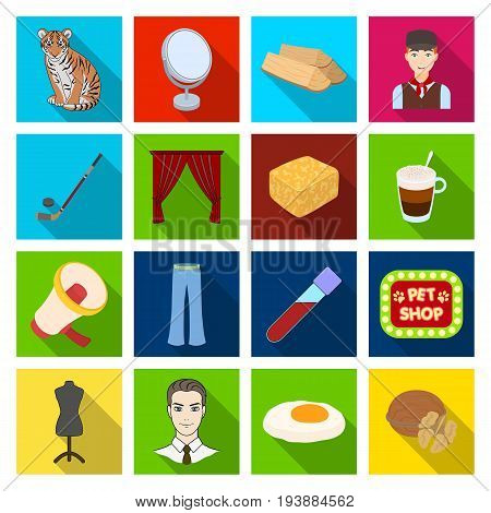 recreation, medicine, industry and other  icon in flat style. picnic, nature, sports, icons in set collection