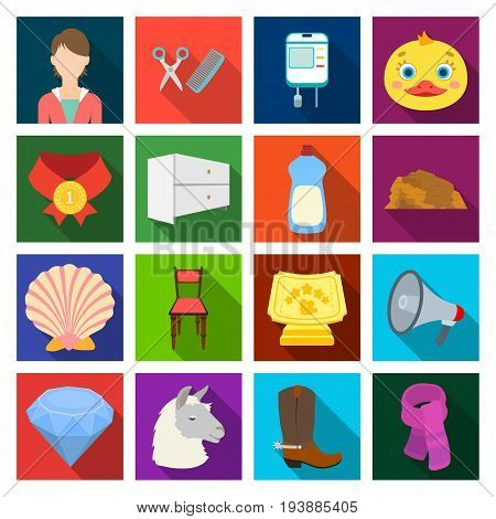 cosmetology, hygiene, trade and other  icon in flat style leisure, nature, production, . icons in set collection