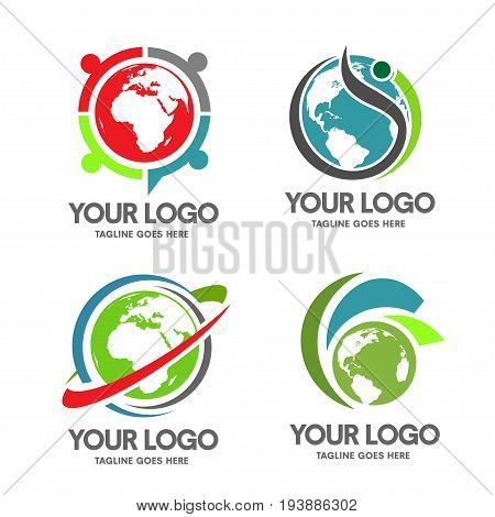 Globe and travel logo,elegant simple Globe and travel logo concept