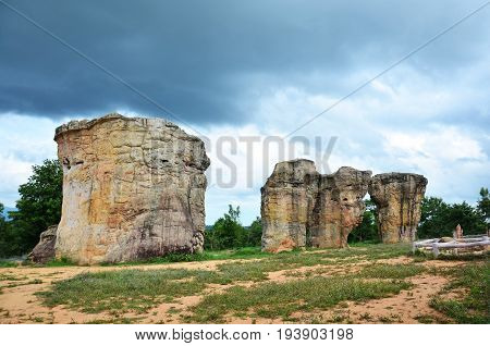 Mor Hin Khao, Or Thai Stonehenge In The Phu Laenkha National Park In Chaiyaphum , Thailand