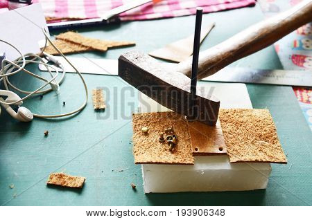 Leather Craft Tools Or Equipment For Made Handcrafted Genuine Leather Pocket
