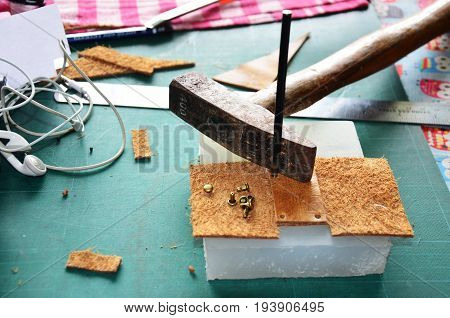 Leather Craft Tools Or Equipment For Made Handcrafted Genuine Leather Pocket