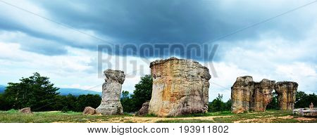 Mor Hin Khao, Or Thai Stonehenge In The Phu Laenkha National Park In Chaiyaphum , Thailand