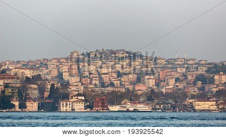 Uskudar coast Istanbul. Asian coast of Istanbul.